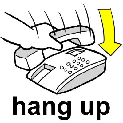 英単語 Hang Up 電話を切る イラスト