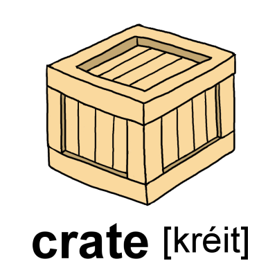 英単語「crate[名]木箱」