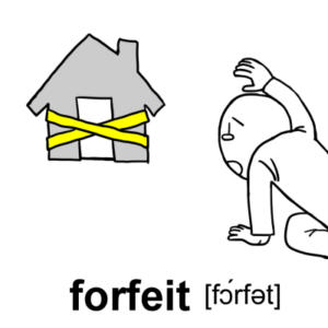 【イラスト・覚え方】英単語「forfeit」の意味 | イラストと語呂合わせで覚える英単語