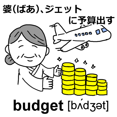 英単語「budget」のイラスト
