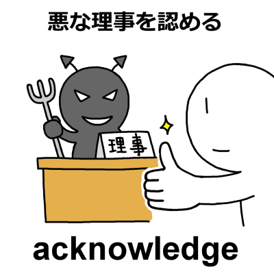 英単語「acknowledge」のイラスト