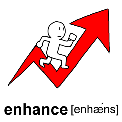 英単語「enhance」のイラスト