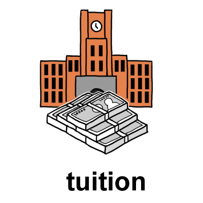 英単語「tuition」のイラスト